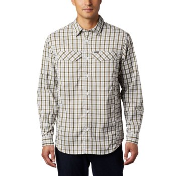 Columbia Overhemd Heren, Silver Ridge Lite Plaid Long Sleeve Olijfgroen, 07EJRSOMH